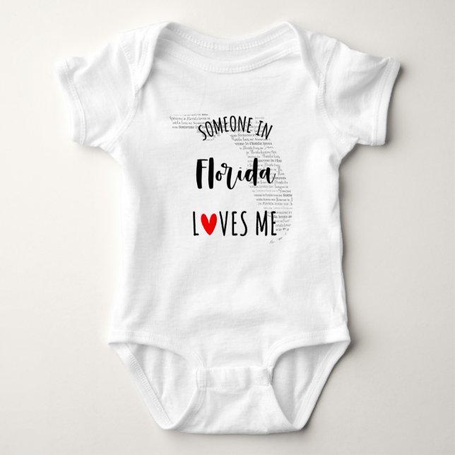 Body Quelqu'Un En Floride M'Aime Carte Bébé Bodysuit (Devant)