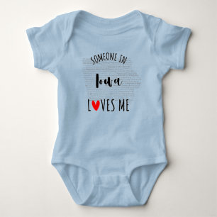 Body Quelqu'Un En Iowa M'Aime Carte Bébé Bodysuit