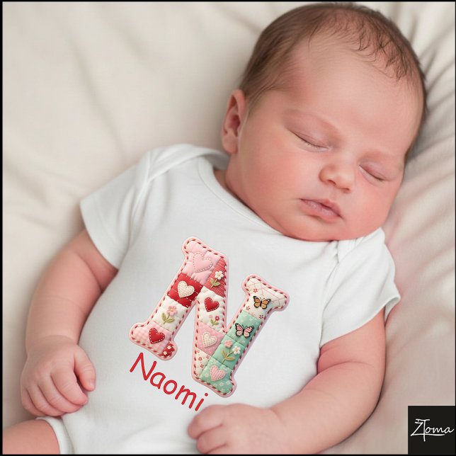 Body Quilted Patchwork Initial Letter N Nursery (This is a sample design. There are several models to choose from, with the name and color changed.)