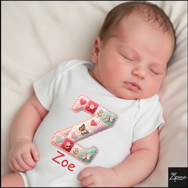 Body Quilted Patchwork Initial Letter Z Nursery (This is a sample design. There are several models to choose from, with the name and color changed.)