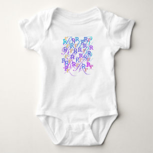 Body "R" Bébé Lettres Confettis
