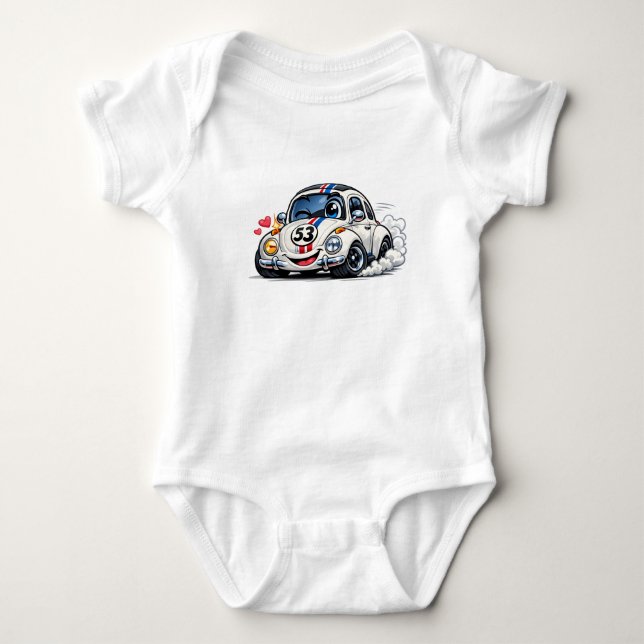 Body Racing Beetle Baby Bodysuit (Devant)