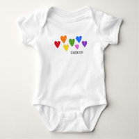 Rainbow Hearts Baby NAME Love Artisan Colorful Fun