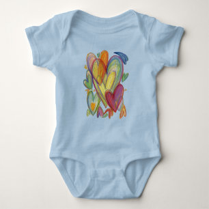 Body Rainbow Loss Hearts Art Bodysuit personnalisé