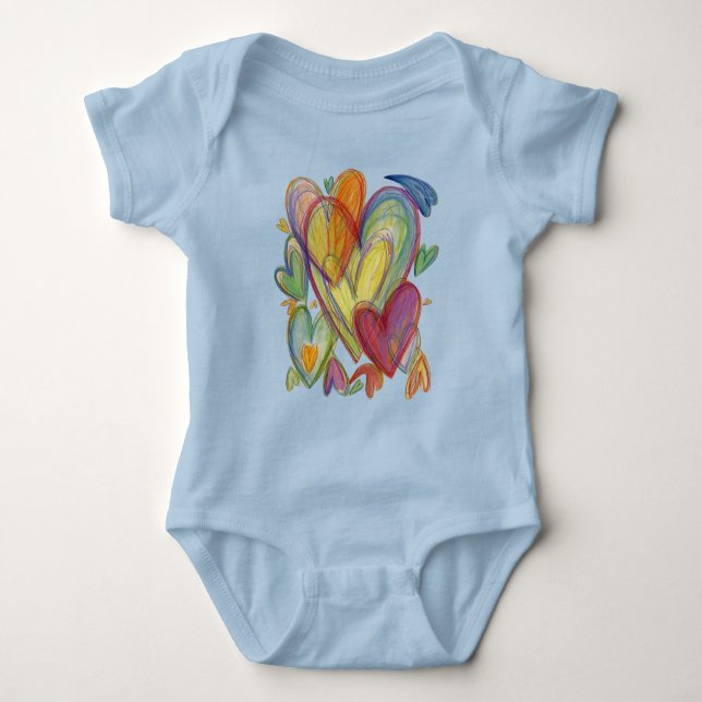Body Rainbow Loss Hearts Art Bodysuit personnalisé (Devant)