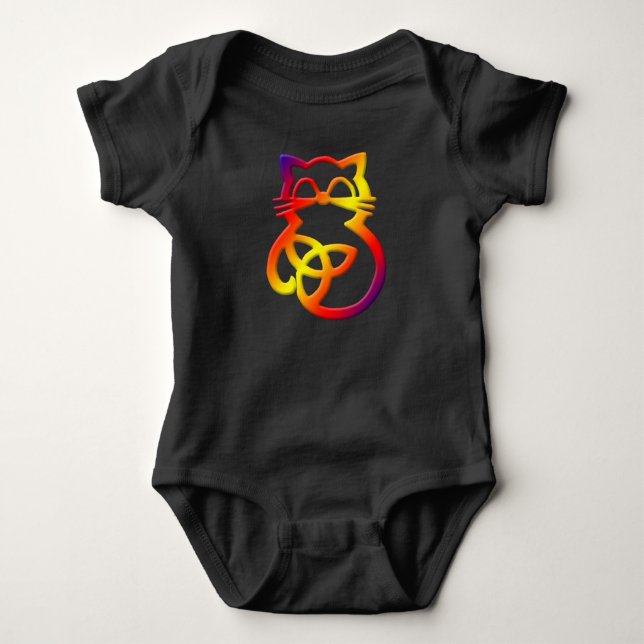 Body Rainbow Trinity Knot Celtic Chat Baby One Piece (Devant)