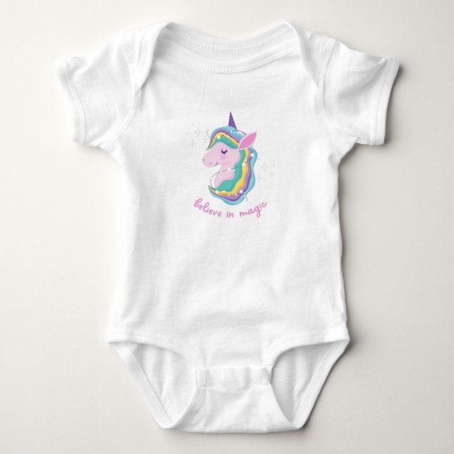 Body Rainbow Unicorn fête d'anniversaire bébé (Devant)