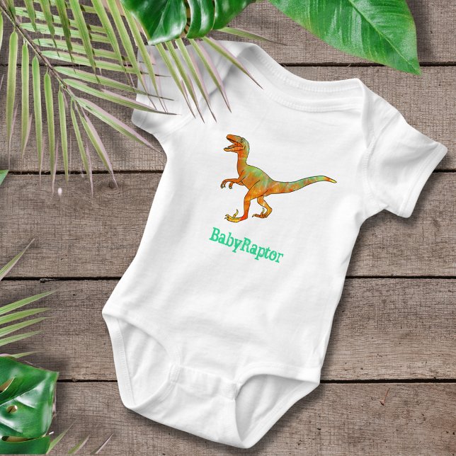 Body Raptor Baby Funny Velociraptor Dinosaur Art Pun (Dinosaur velociraptor funny word play Baby Raptor dino baby vest)