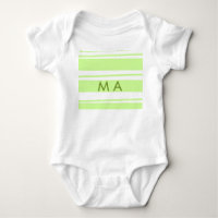 Rayures vert néon motif grec lettre monogramme