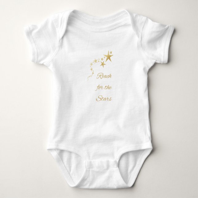 Body Reach For The Stars, Gold Design, Baby Nursery (Devant)