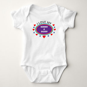 Body Red Hearts I Love My Maman and Papa