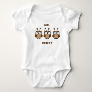 Body REGARDEZ Triplets ! ! ! Reindeer Owl Baby Bodysuit