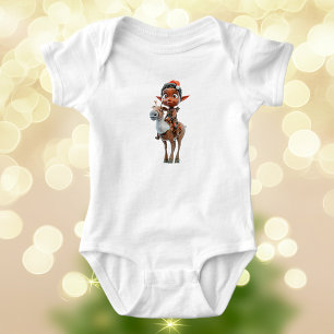 Body Reindeer Rider Christmas Elf Baby Bodysuit
