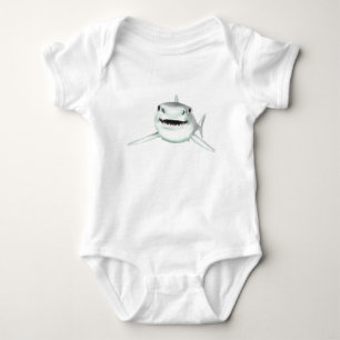 Body requin aquarelle souriant gris vert océan animal