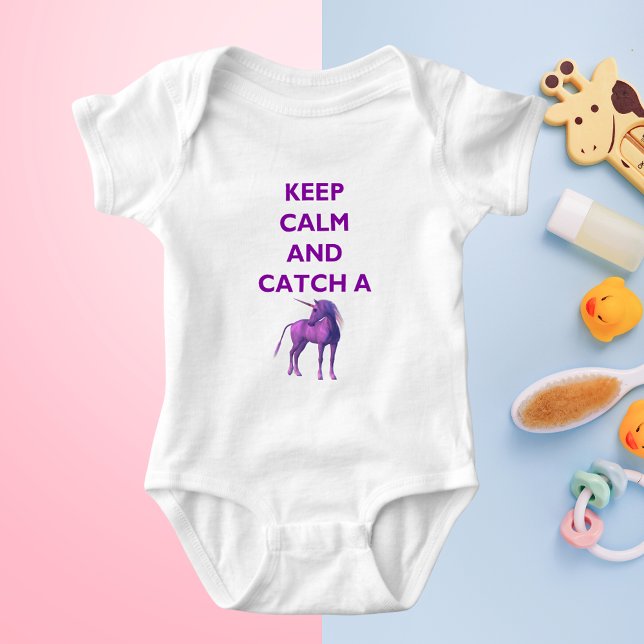 Body Restez Calme, Purple Unicorn Baby Jersey Bodysuit (Keep Calm, Purple Unicorn Baby Jersey Bodysuit)