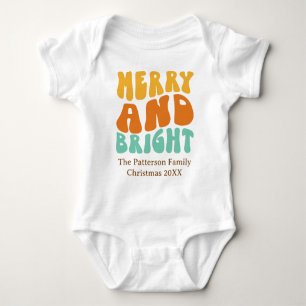 Body Rétro Adorable Joyeux et Lumineux Bébé Noël
