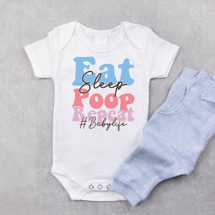 Body Retro Eat Sleep Poop Repeat Baby Bodysuit