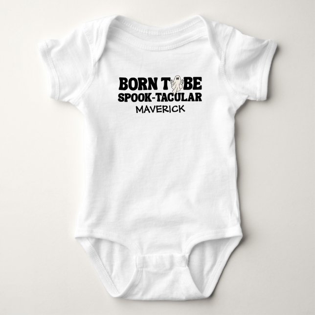 Body Retro Ghost One Halloween Garçon 1er Anniversaire (Devant)