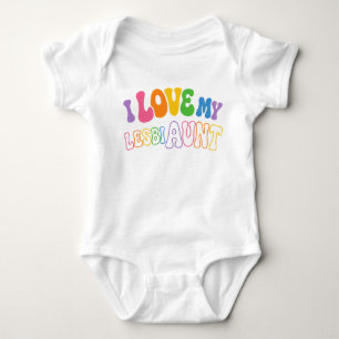 Body Retro groovy lettre bulles J'aime ma LesbiTante