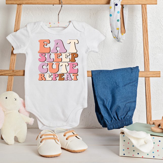 Body Retro Mangez Sleep mignonne Répétez Le Bodysuit Bé (Créateur téléchargé)