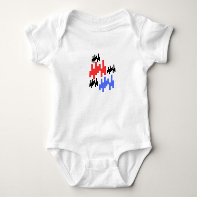 Body Retro Pixel Alien Baby Bodysuit;Cute Arcade Style (Devant)