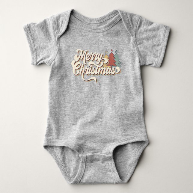 Body Retro Vintage Joyeux Noël Typographie (Devant)