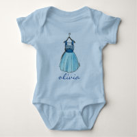 Robe de fête Vintage bleue personnalisée Mode