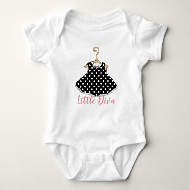 Body Robe noire Petit Diva bébé Creeper (Devant)