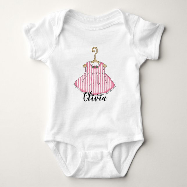 Body Robe rose pour petite fille Infant Creeper (Devant)