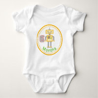Robot de jaune de chemise de bébé de 6 mois
