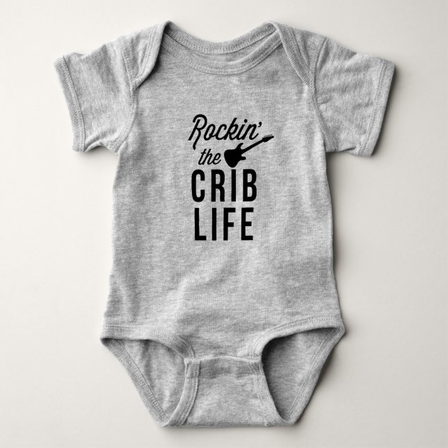 Body Rockin' the Crib Life Funny Music Baby T-shirt (Devant)