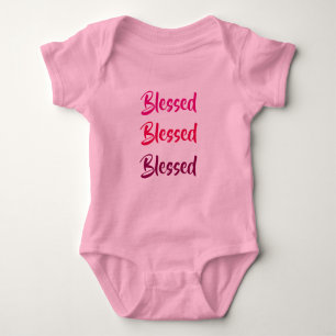 Body Romper "Blessed x3" rose.