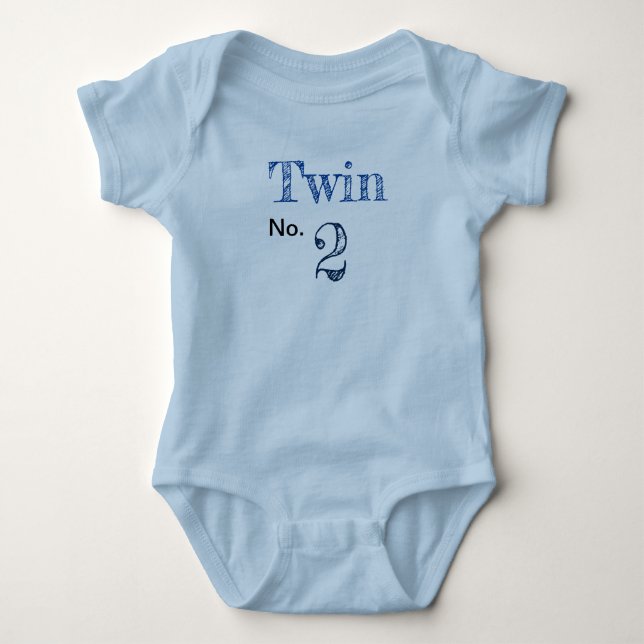 Body Romper "Twin no.2" bleu. (Devant)