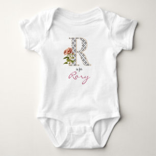 Body Rory Nom Révéler Floral Lettre R Fleur Vintage