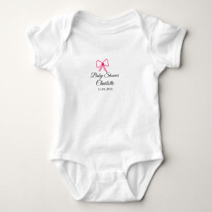 BODY ROSE BOW SIMPLE BABY SHOWER AJOUTER LE NOM DATE MI