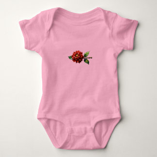 Body Rose Cramoisi en Fleur – Clipart Botanique