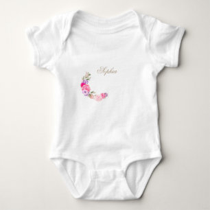 Body Rose Florale Rose Personnalisée