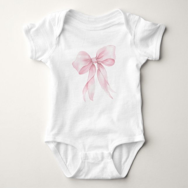 Body Rose pastel poudré Bow minimaliste (Devant)