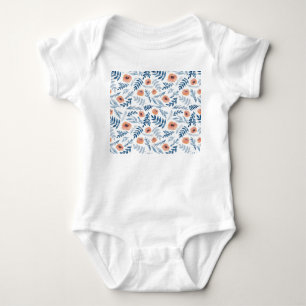 Body Roses d'aquarelle : Feuilles bleus sans couture