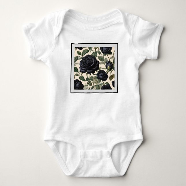 Body Roses Noirs Et Feuilles Verts, (Devant)