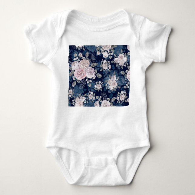 Body Roses roses roses Bleu foncé : Vintage (Devant)