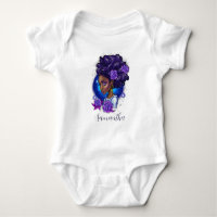 Roses Violettes Élégantes Femme Afro