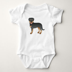 Body Rottweiler noir et feu Chien de dessin animé migno