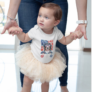 Body Rouge Blanc Bleu Bernais 4 juillet chien de montag