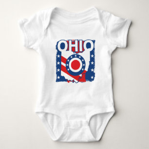 Body Rouge blanc et bleu Patriotique Grunge Ohio