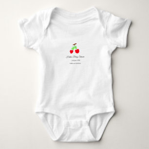Body rouge Cerry green bow ajouter nom date baby shower
