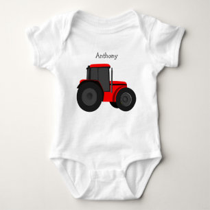 Body Rouge Tracteur personnalisé Bodysuit bébé