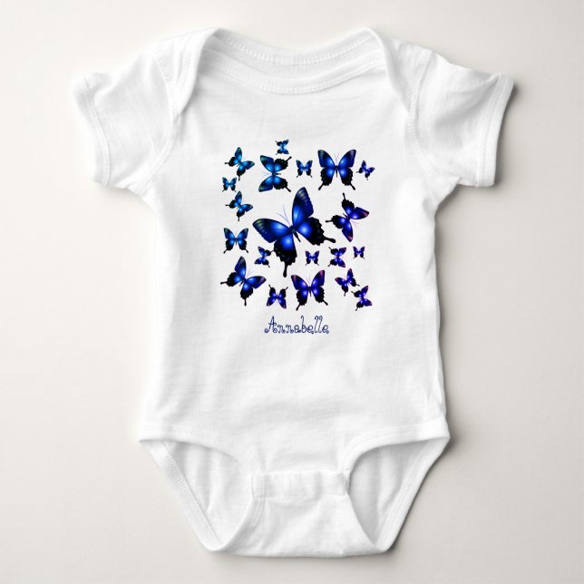 Body Royal Blue Elegant Whimsical Butterflies (Devant)