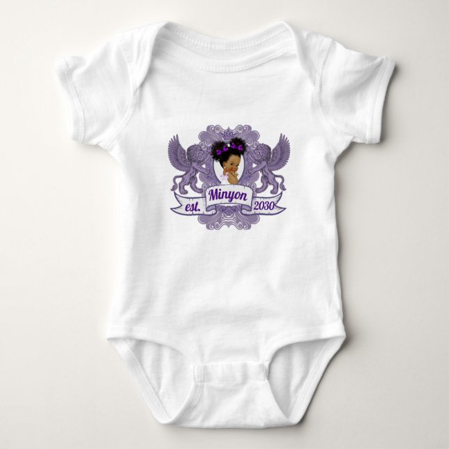 Body Royal Purple Afro Princess| Purple & White Elegant (Devant)