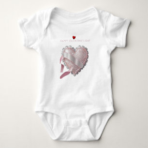 Body Ruban de satin à coeur en dentelle rose pour la Sa